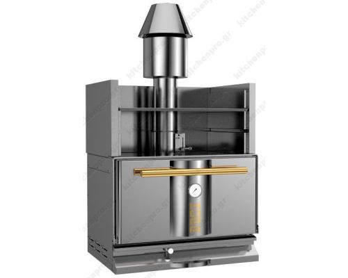 Charcoal Oven with Heating Shelf for 110-130 Dishes "INOX-GOLD" KOPA Slovenia