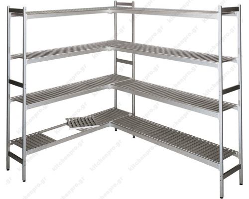 Aluminium Shelves 4-levels Length 90 cm - Width 46 cm. 1311 RNT Greece