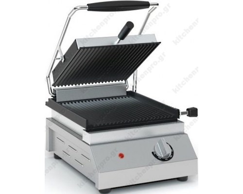 Commercial Single Contact Grill 30 x 39 cm Ribbed or Smooth ECO Τ302 TZETHAN Greece